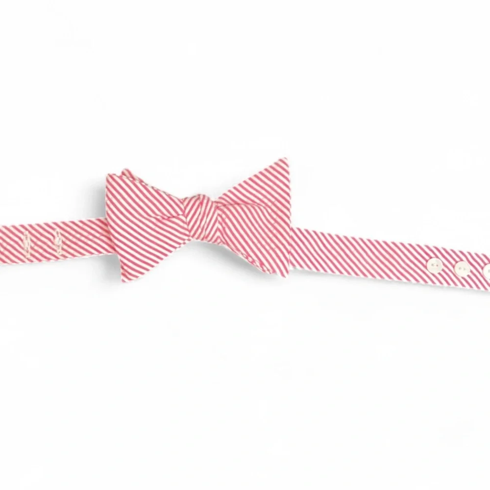 🐞Boys’ NOLA COUTURE Panama Pink Seersucker Bow Tie